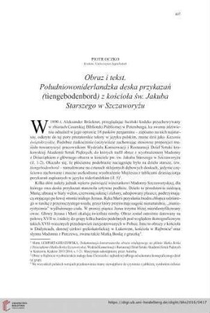 78: Obraz i tekst : Południowoniderlandzka deska przykazań (tiengebodenbord) z ko¬ścioła ¬św$dJakuba Starszego w Szczaworyżu