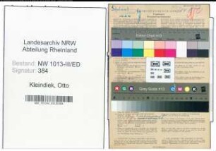 Entnazifizierung Otto Kleindiek , geb. 31.07.1900 (Lehrer)