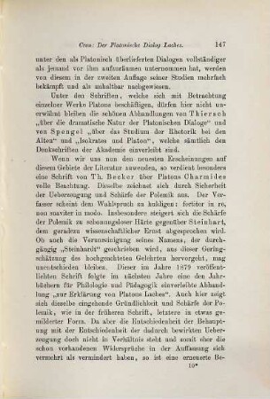 Der Platonische Dialog Laches nach Form und Inhalt betrachtet