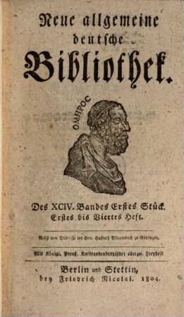 Neue allgemeine deutsche Bibliothek. 94. 1804