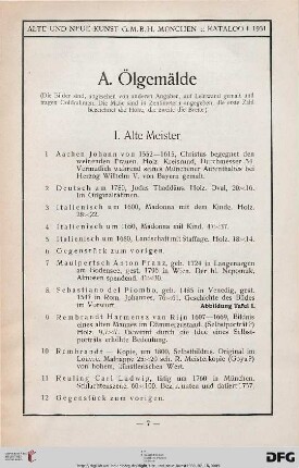 A. Ölgemälde (Nr. 1-125)