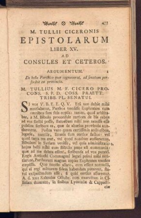 Liber XV. Ad Consules Et Ceteros