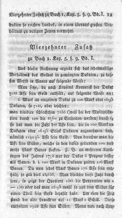 Vierzehnter Zusatz zu Buch 1. Kap. 5. §. 9. Bd. 1.