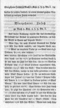 Vierzehnter Zusatz zu Buch 1. Kap. 5. §. 9. Bd. 1.