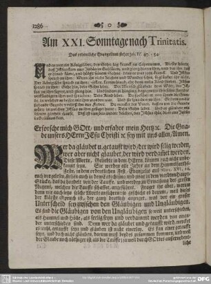 Am XXI. Sonntage nach Trinitatis