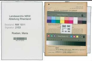 Entnazifizierung Maria Roeben , geb. 27.06.1891 (Kaufrau)
