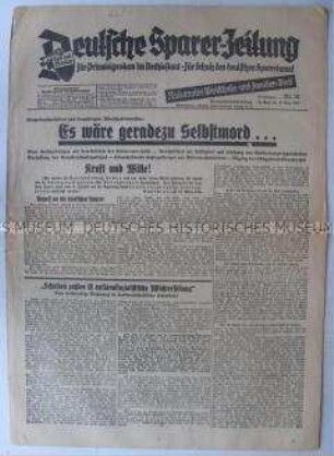 Finanzpolitische Fachzeitung "Deutsche Sparer-Zeitung"