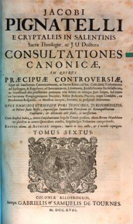 Consultationes Canonicae, 6