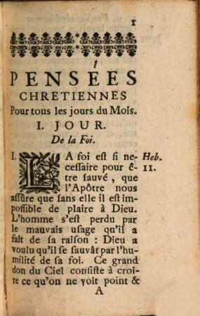 Pensées chrétiennes : tirées de l'écriture sainte et des saints pères