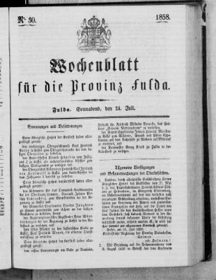 Nr. 30, Ausgabe vom 24. Juli 1858