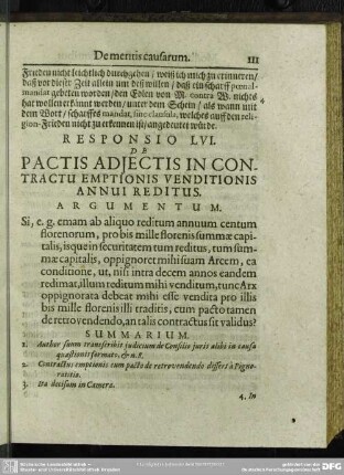 Responsio LVI. De Pactis Adiectis In Contractu Emptionis Venditionis Annui Reditus