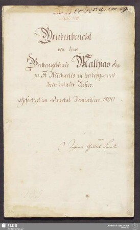 Grubenbericht von dem Grubengebäude Mathias Fdgr. zu St. Michaelis in Freiberger und deren bränder Refier - 17.6308 4.