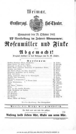Rosenmüller und Finke oder Abgemacht!