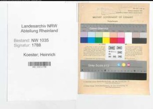 Entnazifizierung Heinrich Koester , geb. 09.10.1905 (Versandleiter)