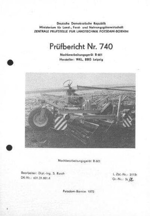 Nachbearbeitungsgerät B 601