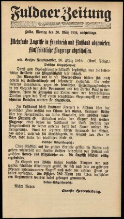 Ausgabe vom Montag, den 20. März 1916.