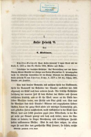 Historische Zeitschrift : HZ. 18. 1867