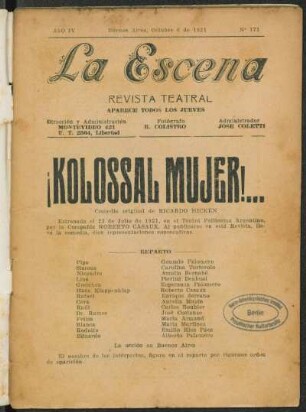 ¡Kolossal mujer!... : comedia