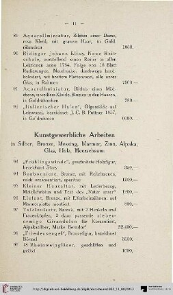 Kunstgewerbliche Arbeiten (Nr. 93-135)