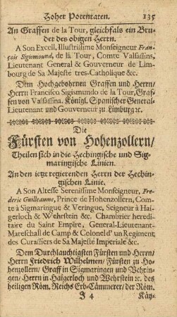 Die Fürsten von Hohenzollern
