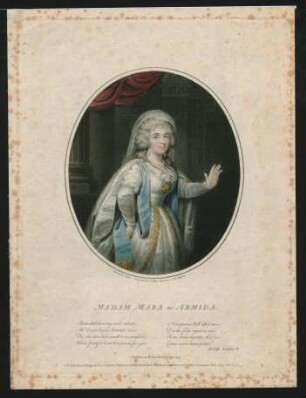 MADAM MARA as ARMIDA : published as the Act directs 4 June 1794