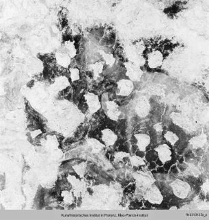 Chorfresken : Lünetten und Wandfelder : Wand Mitte links: Heiligenfiguren und Szene?