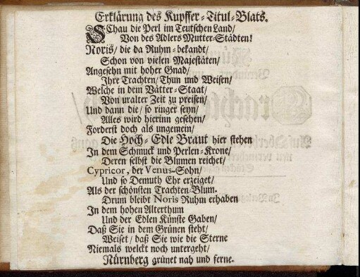 Erklärung des Kupfer-Titul-Blats.