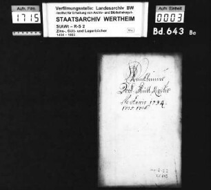 Wenkheimer Dorfs-Gültregister (mit Namensregister)
