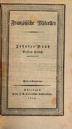 Französische Miscellen. 10. 1805