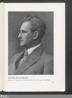 Prof. Dr. Friedrich Gundolf