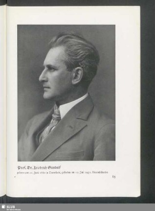 Prof. Dr. Friedrich Gundolf