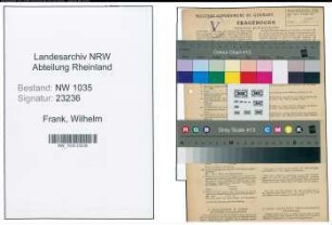 Entnazifizierung Wilhelm Frank , geb. 30.03.1896 (Angestellter)
