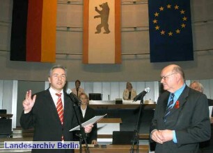 Klaus Wowereit (Regierende Bürgermeister von Berlin) leistete seinen Amtseid, Abgeordnetenhaus von Berlin
