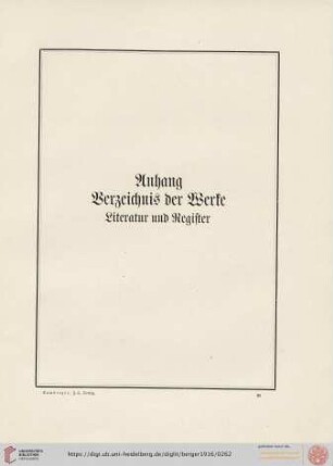 Anhang: Verzeichnis der Werke, Literatur und Register