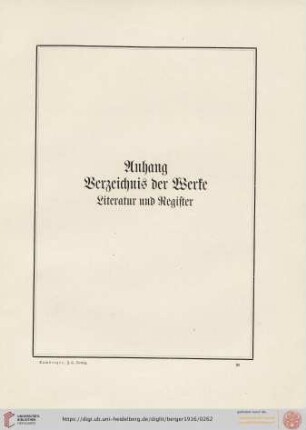 Anhang: Verzeichnis der Werke, Literatur und Register