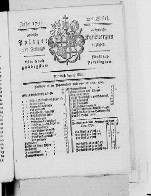 10tes Stück, Ausgabe vom 8. März 1797