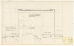 Hochschulbibliothek, Karlsruhe Neubau: Schnitt Dachaufbau Treppenhaus, 1:10