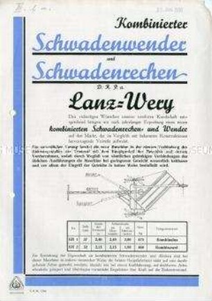 Kombinierter Schwadenwender und Schwadenrechen Lanz-Wery