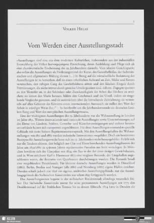 Vom Werden einer Ausstellungsstadt