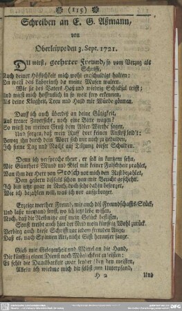 [Anhang, einiger von J. C. Günthern verfertigten Brieffe]