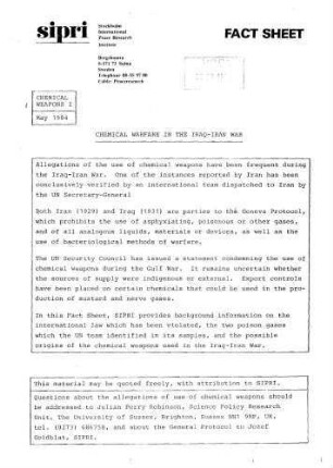 Chemical Warfare in the Iraq-Iran War