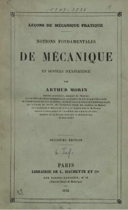 P. 1: Leçons de mécanique pratique. P. 1