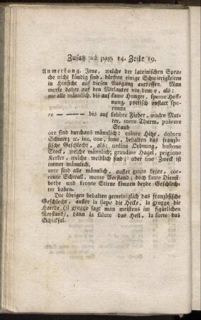 Zusatz ad pag. 14. Zeile 19.