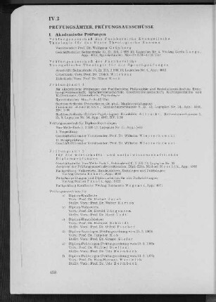 IV.3 Prüfungsämter, Prüfungsausschüsse