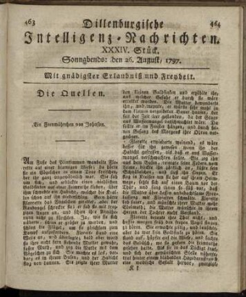 XXXIV.Stück. Sonnabends: den 26. August 1797.