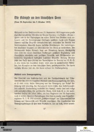 Die Kämpfe an den litauischen Seen