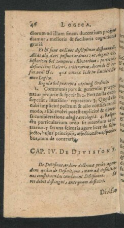 Cap. IV. De Divisione.
