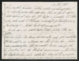Brief von Fritz von Unruh an Margarete Hauptmann