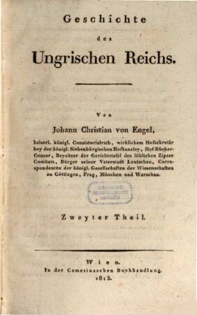 Geschichte des Ungrischen Reichs, 2