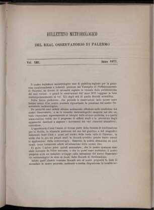 Bullettino Meteorologico Del Real Osservatorio Di Palermo